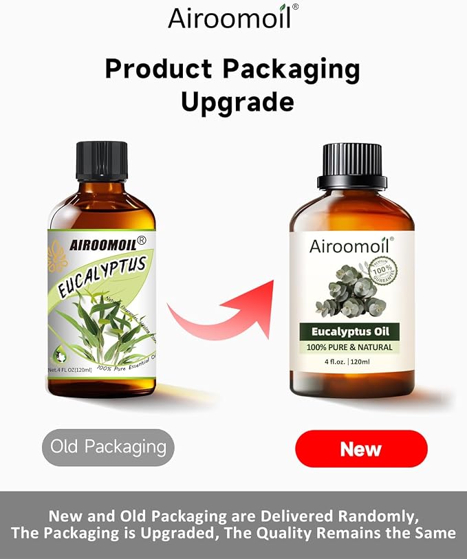 Eucalyptus Essential Oil 4 fl oz, 100% Pure Undiluted Single Note Oil for Shower Steam, Diffuser, Laundry & DIY Cleaning, Aromatherapy, Large Bottle for Home & Daily Use
