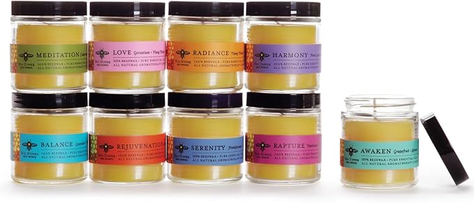 Big Dipper Wax Works Beeswax Aromatherapy Candle – Rapture, Patchouli & Cassia Essential Oils, 3.2 oz Apothecary Glass, 20-Hour Clean Burn, 100% Pure Beeswax & Cotton Wick