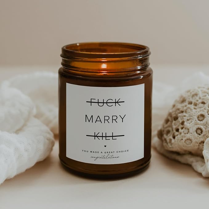 ThreeKin Engagement Candle, Gift for Engaged Couples | Lavender & Lemongrass Soy Wax Blend | 65-Hour Burn Time | Scented Jar for Bridal Showers & Brides to Be