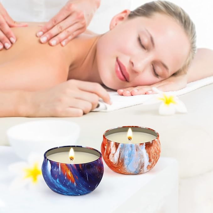 YOROXRG 16 Pack Scented Candles Gift Set - 2.5oz Strong Fragrance Natural Soy Wax Candles in Portable Travel Tin Jars - Perfect for Home Decoration and Gifting