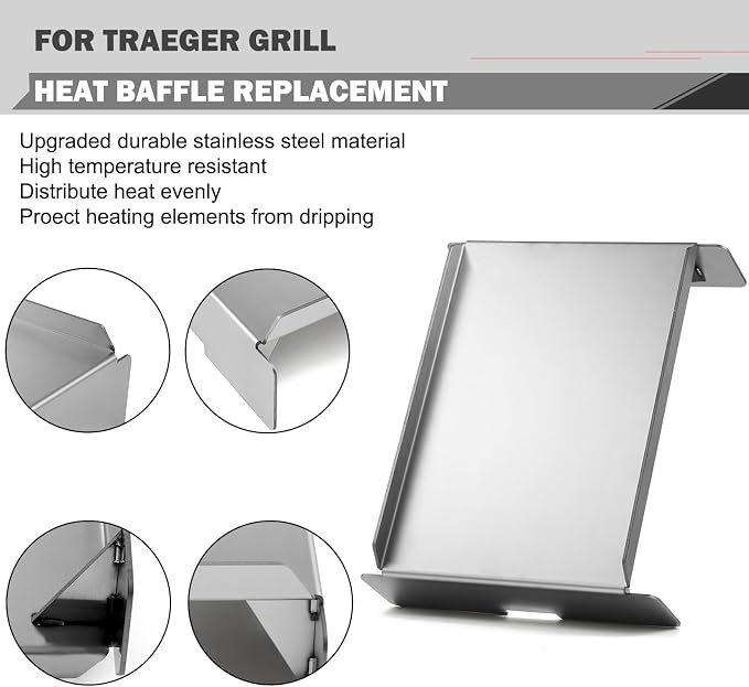 PB1100PS1 Heat Deflector Replacement for Pit Boss Pro 820 850 1100 1150 1600 700 Series Grill Parts PB1000XLW1 PB820PS1 700FB Hest Diffuser Pit Boss PB820D 820XL PB700FB Austin XL Replacement Parts