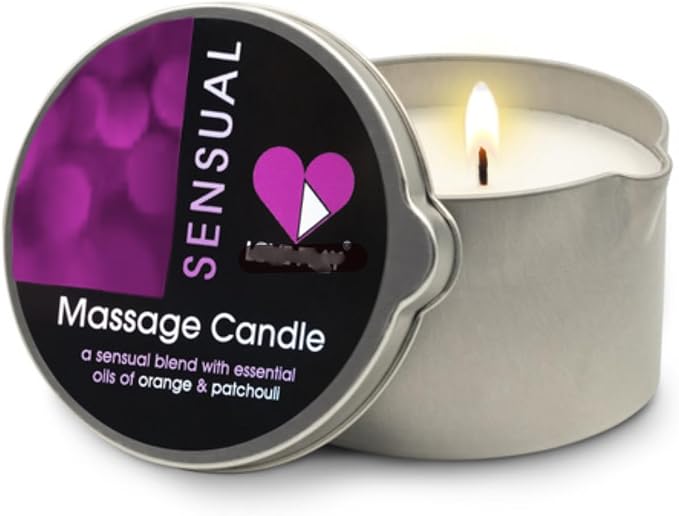 LOVE PLAY Massage Oil Candle for Home SPA - Vegan Moisturizing Body Oil Candle for Pure Relaxation - Hydrating Skin Care Massage Oils with Essential Oils (6.76oz)