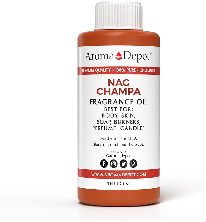 Nag Champa 1 oz. Fragrance Oil I Perfume I Skin Oil I Scented Oil. DIY Projects such as Candles, Bath Bombs, Body Butters, Creams & Lotions. Few Drops in The Diffuser, Burners, or Warmers.