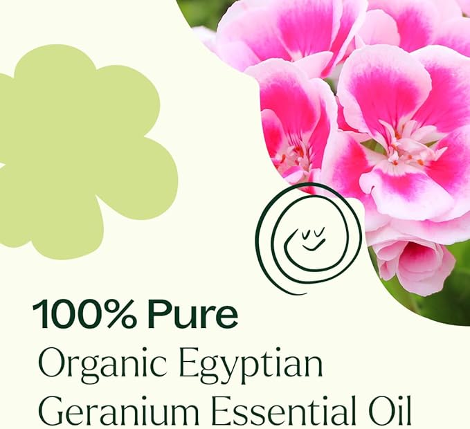 Plant Therapy Organic Egyptian Geranium Essential Oil 100% Pure, USDA Certified Organic, Undiluted, Natural Aromatherapy, Therapeutic Grade 10 mL (1/3 oz)