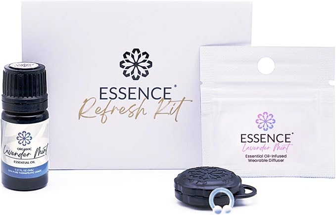 Essence Wearable Aromatherapy Nasal Diffuser – Lavender Mint Essential Oil Nose Ring Silicone Inhaler for Stress & Mood Support - Made in USA & Travel-Friendly