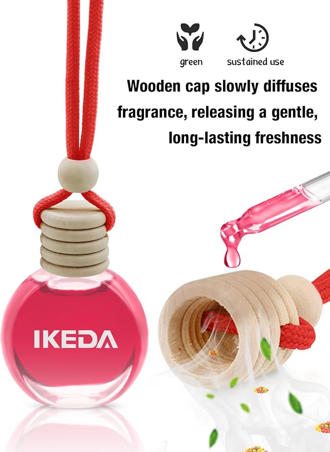 Ikeda Car Air Freshener: Hanging Car Smell Air Freshener | 10ml Hanging Car Perfume | Long Lasting Fragrance | Strong Scents Diffuser for Auto Home (Bubble gum)