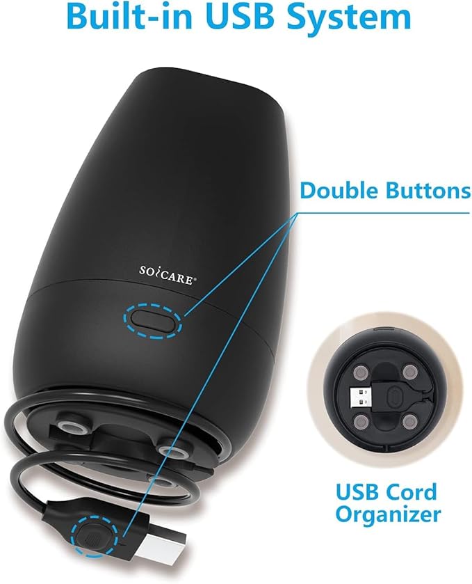 Car Diffuser for Essential Oils, Small Portable Car Essential Oil Diffuser with Built-in USB Cable, Mini Aromatherapy Air Scent Humidifier Diffuser for Travel/Office/Home (Elegant Black)