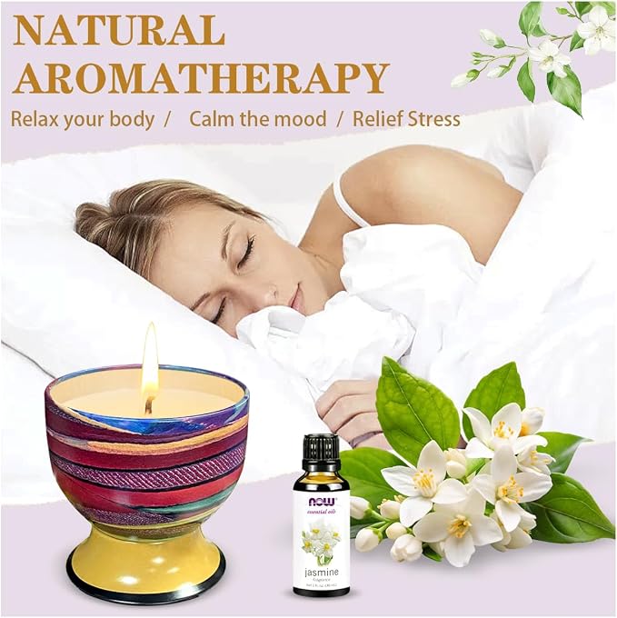 Home Aromatherapy Candles, 2 Packs of 4-Ounce Natural Soy Candles, Portable tin can Candle Set, Suitable for Travel, spa, Bathing, Yoga, Home Decoration (Jasmine, Lavender)