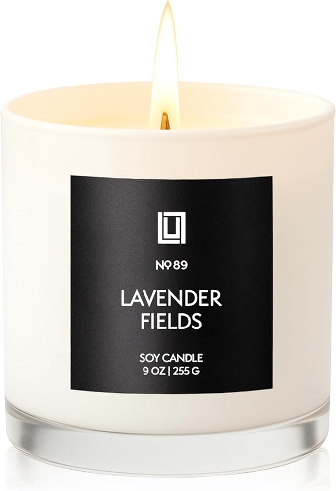 Lulu Candles | Lavender Fields | Luxury Scented Soy Jar Candle | Hand Poured in The USA | Highly Scented & Long Lasting- 9 Oz.
