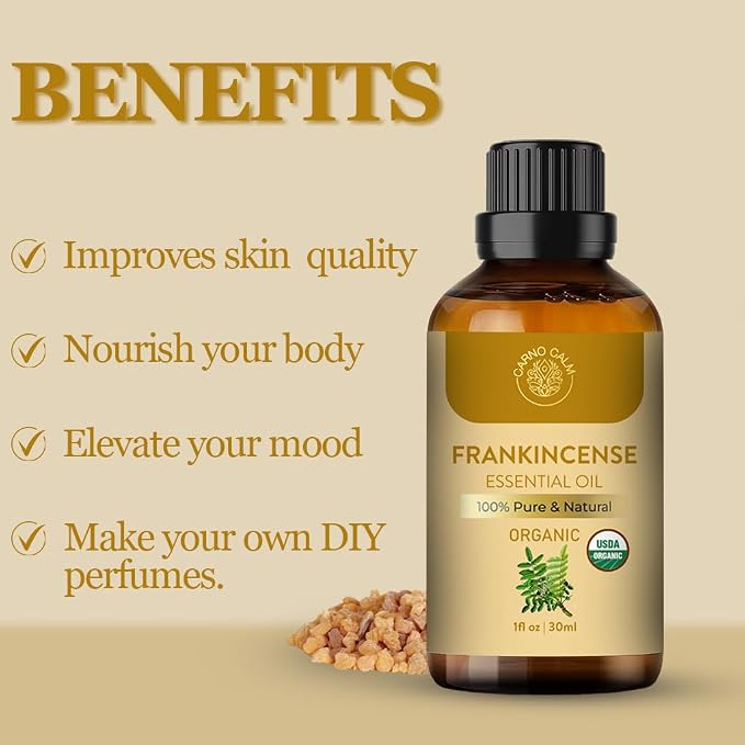 Frankincense Essential Oil | USDA Certified Organic Frankincense Oil | for Skin and Hair | Ideal for Men and Women Both | 30ML