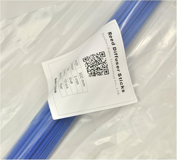 50 Pieces Fiber Reed Diffuser Replacement Refill Sticks for Aroma Fragrance (Blue, 12" x3mm)
