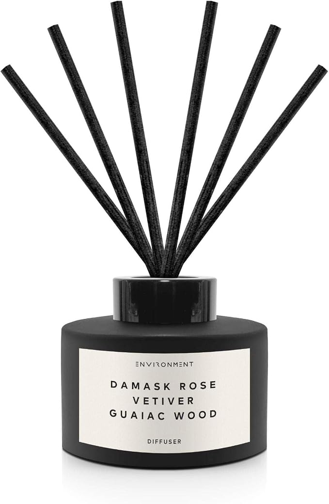 Environment Inspired by 5-Star Resort FMT Reed Diffuser, 200ml Luxury Scented Aromatherapy (Damask Rose | Vetiver | Guaiac Wood) Reed Diffusers for Home, Diffusing Oil, Home Fragrance Products