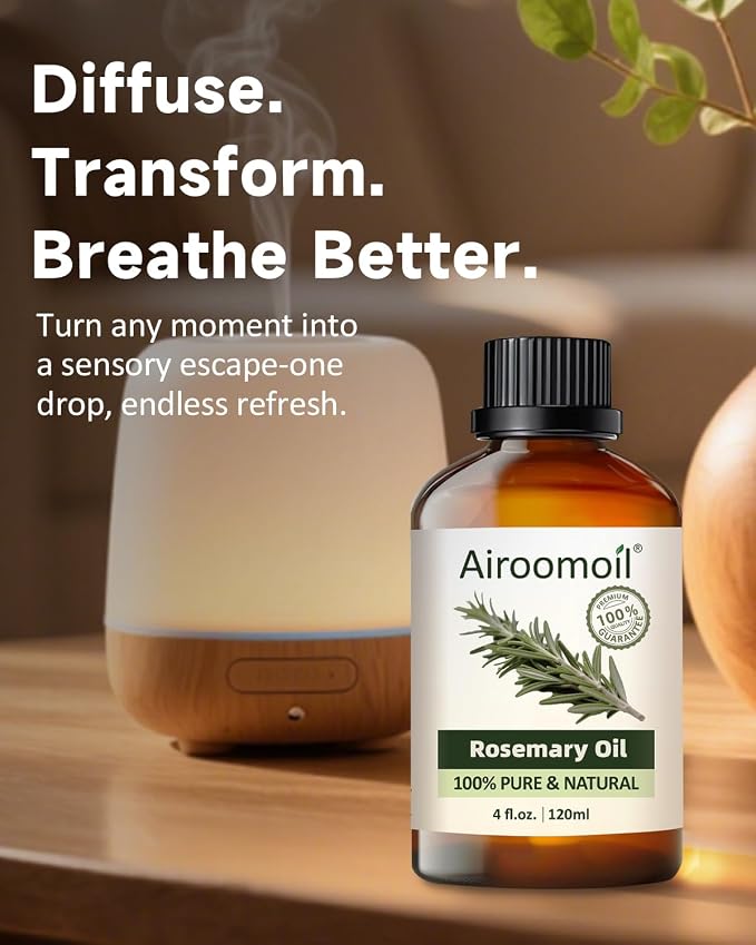 Pure Rosemary Essential Oil Hair Natural Aromatherapy Skin & Body Care Candle Making Home Fragrance Diffuser Oil 4 Fl Oz