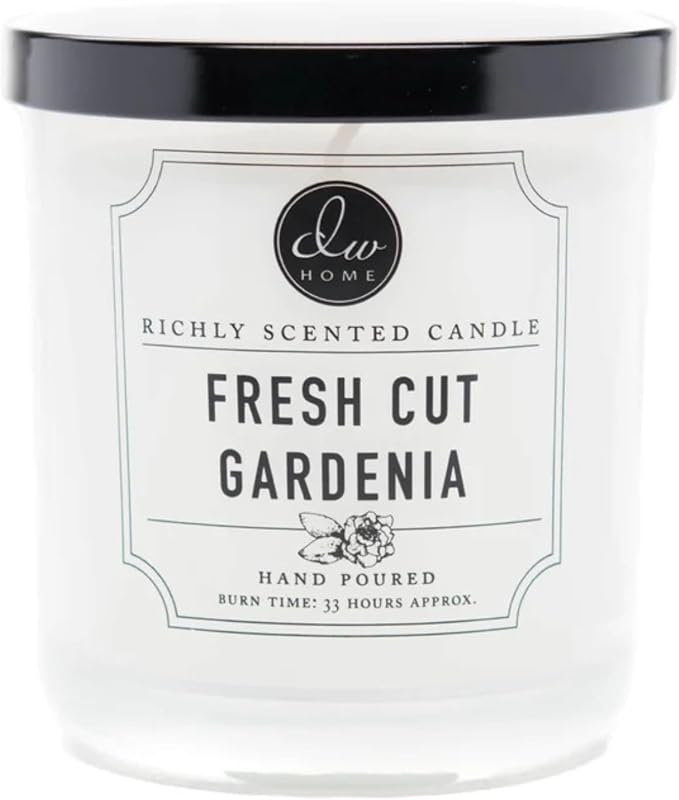 DW Home Fresh Cut Gardenia Scented Candle for Home, 15 oz, Large Double Wick Candle Jar, Up to 56H Burn Time, Luxury Scented Candle for Relaxation, Gifting, Home Decor