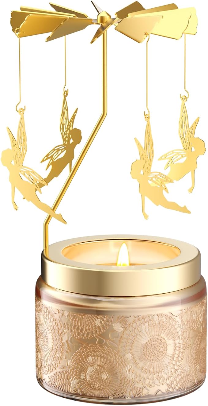Rotatable Osmanthus Flower Scented Candle, Gifts for Women, Single-Wick with 20 Hours of Burn Time, Ideal for Creating Relaxing Ambience & Holiday Gifting (Angel)