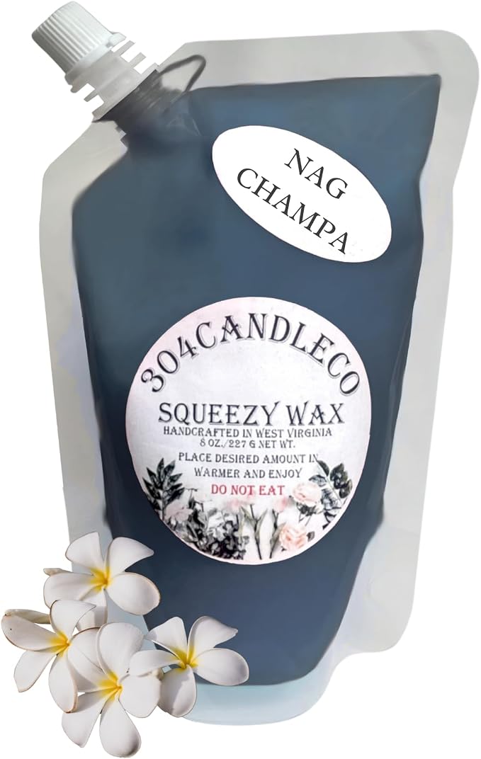 304CandleCo Large Squeeze Soy Wax Melt - 50 SCENTS! - Highly Fragrant & Hand-Crafted - Easy Mix & Match - American Made - Perfect for Wax Warmers (8oz, Nag Champa)