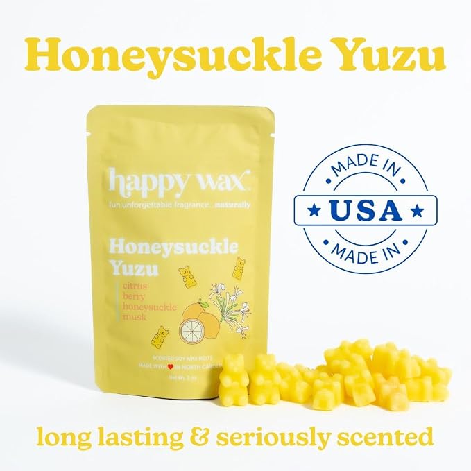 Happy Wax Spring Mix Premium Scented Natural, Non Toxic Soy Wax Melts – 6 Total Oz. of Scented Wax Melts. Includes Jasmine Bergamot, Honeysuckle Yuzu, and Lavender Cactus