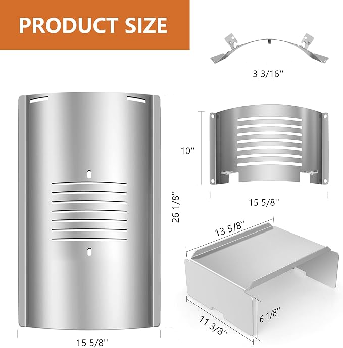 Flame Broiler & Heat Deflector Baffle Diffuser Kit for Pit Boss 800 Series Wood Pellet Grills, Replacement Parts for Pit Boss 820D3 850PS2
