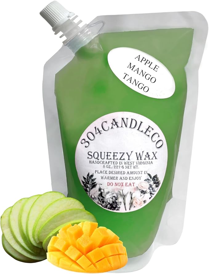 304CandleCo Large Squeeze Soy Wax Melt - 50 SCENTS! - Highly Fragrant & Hand-Crafted - Easy Mix & Match - American Made - Perfect for Wax Warmers (8oz, Apple Mango Tango)