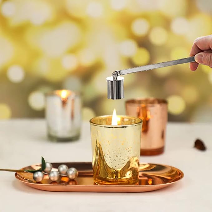 MUXSAM 1Pc 7.5x0.9in Candle Extinguisher Snuffer Candlesnuffers with Long Handle & Straight Tube for Tea Light Candles Wedding Altar Fireplace Church Wedding Candle Fire Extinguishing(Silver.)