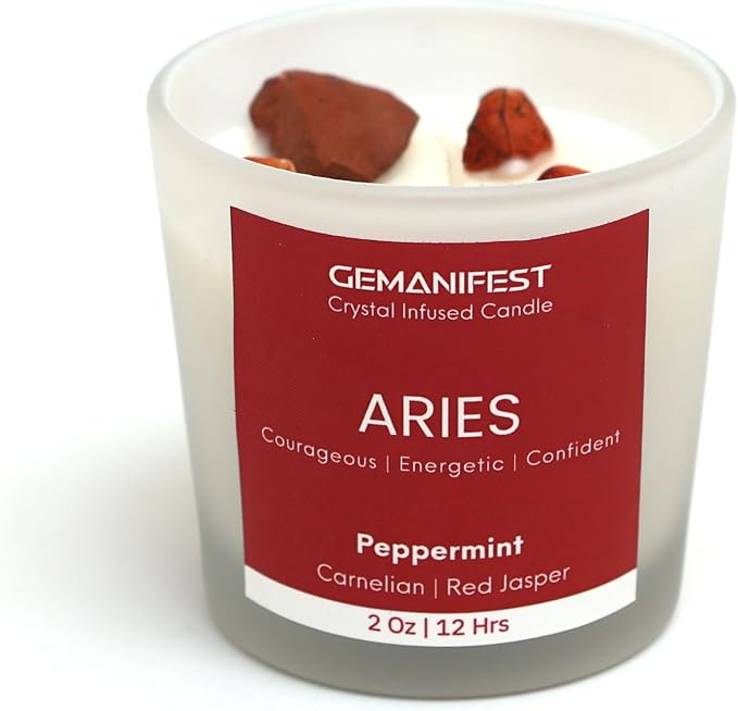 Aries Candle Gifts for Women Men Zodiac Crystal Candles with Aries Zodiac Bracelet for Manifestation Best Thoughtful Gifts for Christmas New Year Birthday Presents for Candle Lovers