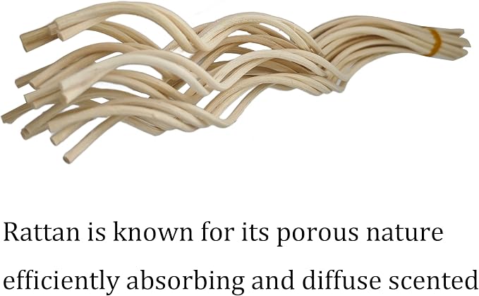 20PCS 11 inch Wavy Reed Diffuser Sticks, Rattan Fragrance Refill Sticks for Home and Office Aromatherapy (Wood)