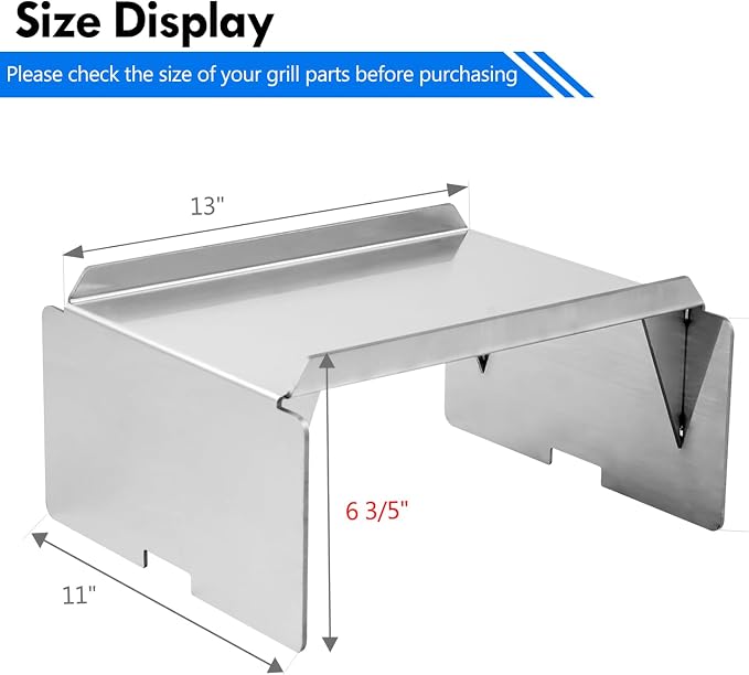 BCA289 Grill Heat Baffle Replacement Part for Traeger Select Pro BBQ400.03 BBQ400 Select Elite TFS60LZC TFS60LZAC Deluxe Elite Heat Baffle Diffuser Flame Deflector Plate Smoker Accessories