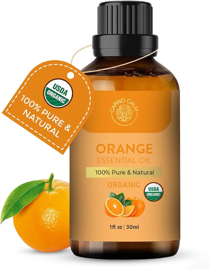 Sweet Orange Essential Oil 30ml | USDA Certified Organic Sweet Orange Oil | for Aromatherapy and Diffuser | Skin and Hair | Soap & Candle Making | 1 fl. Oz