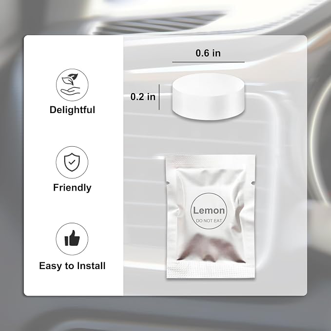 24 Pack Ocean & Lemon Car Air Freshener Refills, Car Air Vent Clip Freshener Replacement Pads, Solid Fragrance Scent Refill Tablets