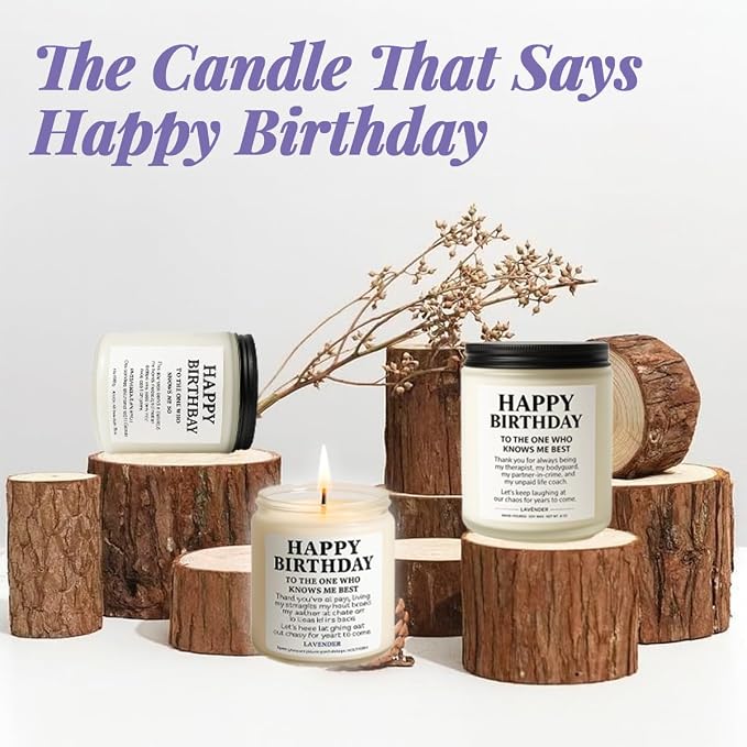 Birthday Gifts for Women – Funny Lavender Candle, Best Friend Birthday Gifts for Women Unique, Thoughtful Gift for BFF, Soul Sister, Coworker, or Classmate, White