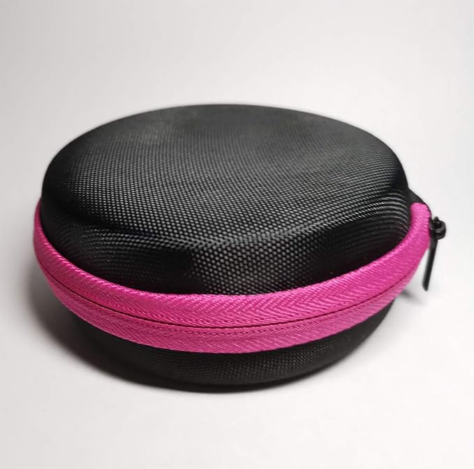 Glass Bottle Bundle Essential Oils Case Hard Round Carrying Case Bag for 1ML 2ML Roller Bottles Oil Vial Bottles (12 Holes Rose Red)
