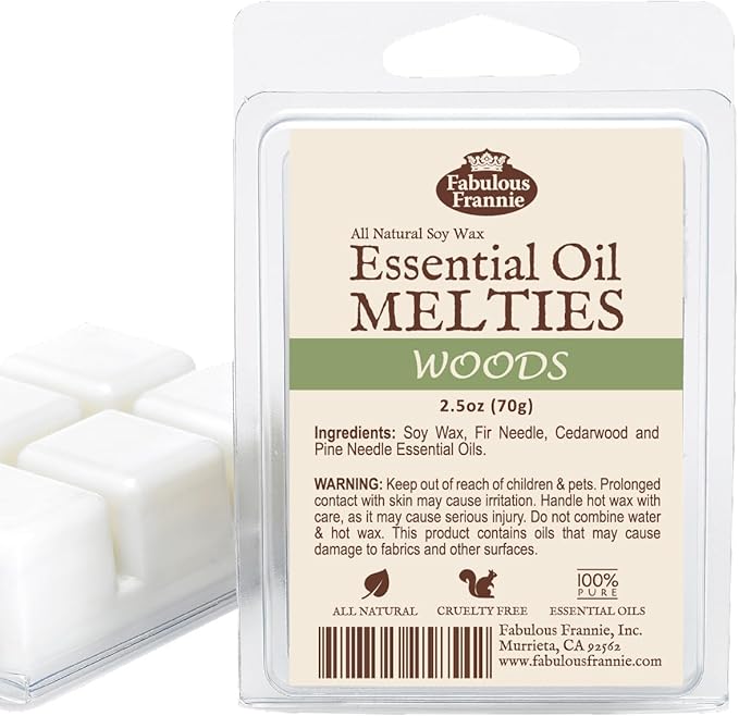 Fabulous Frannie Woods 100% Pure & Natural Soy Tart Meltie Made with Pure Cedarwood, Cypress and Pine Essentail Oils 2.75 oz
