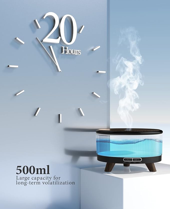 Essential Oil Diffuser for Home, Diffusers for Essential Oils Large Room, 500ml Aromatherapy Diffuser, 7 Colors Changed