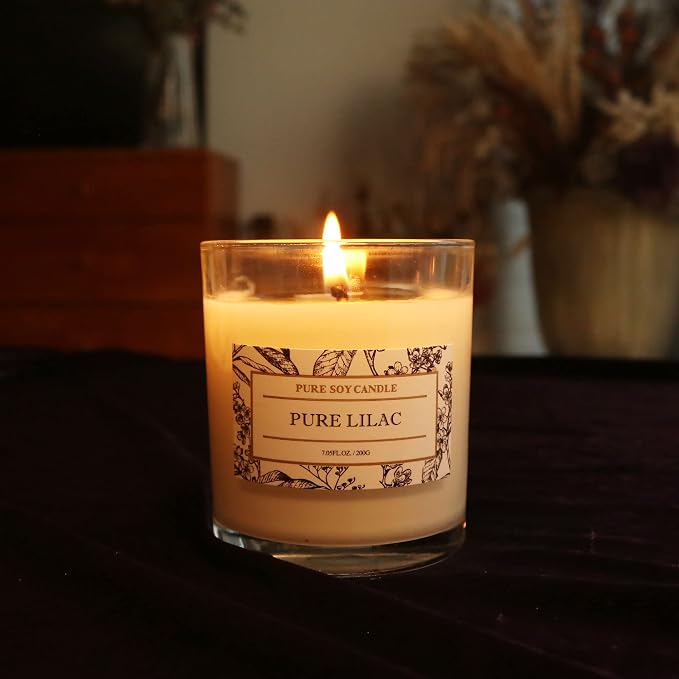 Aronica Lilac Scent Gifts - Soft Floral Candles for Home & Woman, Baby Shower Game Winner Gift, Kitchen Decor