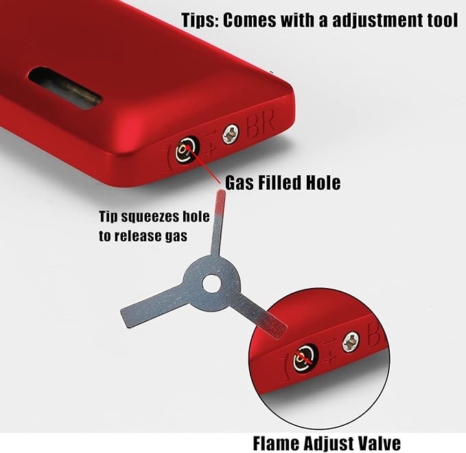 Futlidys 2 Pack Mini Torch Lighter Butane Refillable, Double Flame Butane Lighter with Visible Window, Adjustable Jet Lighter, Great Gifts for Men and Women, Without Gas (Red)