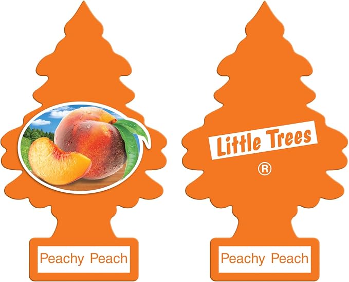 Little Trees Cardboard Hanging Car, Home & Office Air Freshener, Peachy Peach (Pack of 6)