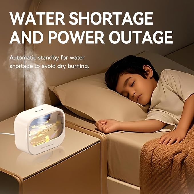 Essential Oil Diffuser, Cute Humidifier with 7 LED Light Colors, Waterless Auto Shut-Off & Timer Setting Cool Mist Humidifier Diffuser for Spa Home Yoga Office Bedroom(Cream)