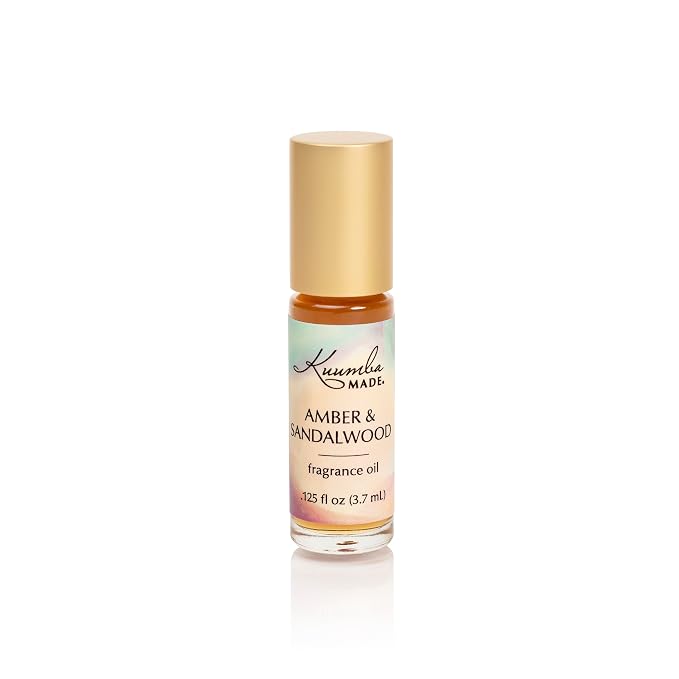 Kuumba Made Amber & Sandalwood Fragrance Oil, Long-Lasting Small-Batch Perfume Roller, Vegan, Alcohol-Free, .125 Fl Oz