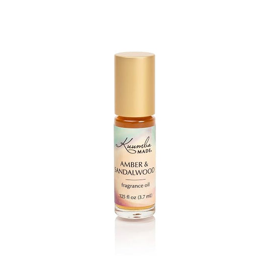 Kuumba Made Amber & Sandalwood Fragrance Oil, Long-Lasting Small-Batch Perfume Roller, Vegan, Alcohol-Free, .125 Fl Oz
