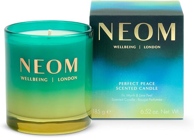 NEOM Perfect Peace 1 Wick Candle | Myrrh, Fir & Lime Peel I Pure Essential Oils I 100% Naturally derived Wax I Hand Finished I Relieve Tension