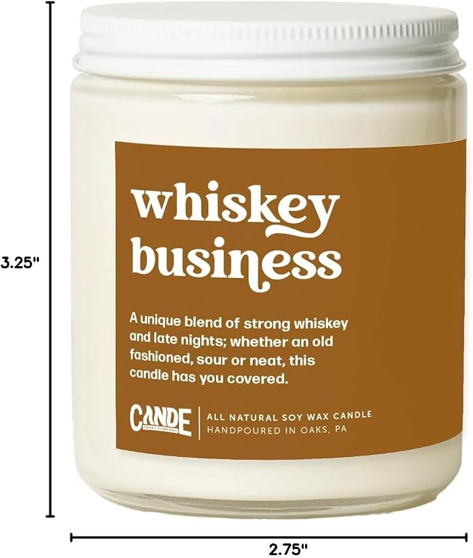 CE CRAFT Scented Candle - Gift for Coworker, Funny Gift for Her, 8 Ounce Glass Jar Candle, 50+ Hour Burn Time (Whiskey Business)