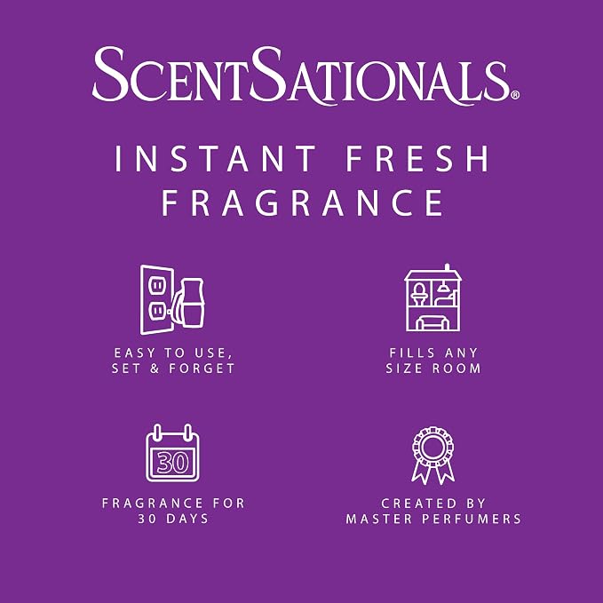 Scentsationals Plug in Air Freshener Starter Set – Swivel Plug Fragrance Oil Diffusers & 2 Long Lasting Scent Refills - Magic Spell Scent