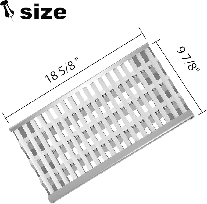 18 5/8" Stainless Steel Grill Heat Plates Shield Flame Tamer Ceramic Rod Complete DCS Radiant Tray BBQ Gas Grill Replacement Parts for 27DBQR, BGA48-BQARL, 36EBQAR, BGA27-BQR, BGA36-BQARL