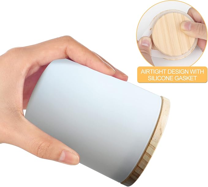 SHOWIN Thick Candle Jars for Making Candles 16 Pcs, 7 OZ Empty Jars with Wood Lids for Candle Making, Sample Container, Matte White