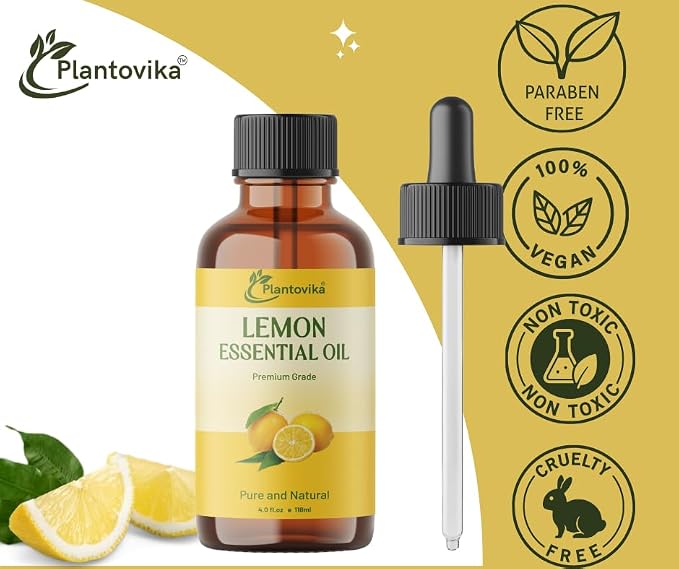 Lemon Essential Oil | 100% Pure and Natural | Premium Grade Essential Oil for Skin, Diffuser, Massage, DIY Candle and Soap Making(4 Fl Oz, Lemon)