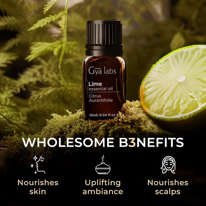 100% Pure Lime Essential Oil - 0.34 Fl Oz - Lime Oil for Hair, Skin, Diffuser, Aromatherapy & DIY Candle Making Scent