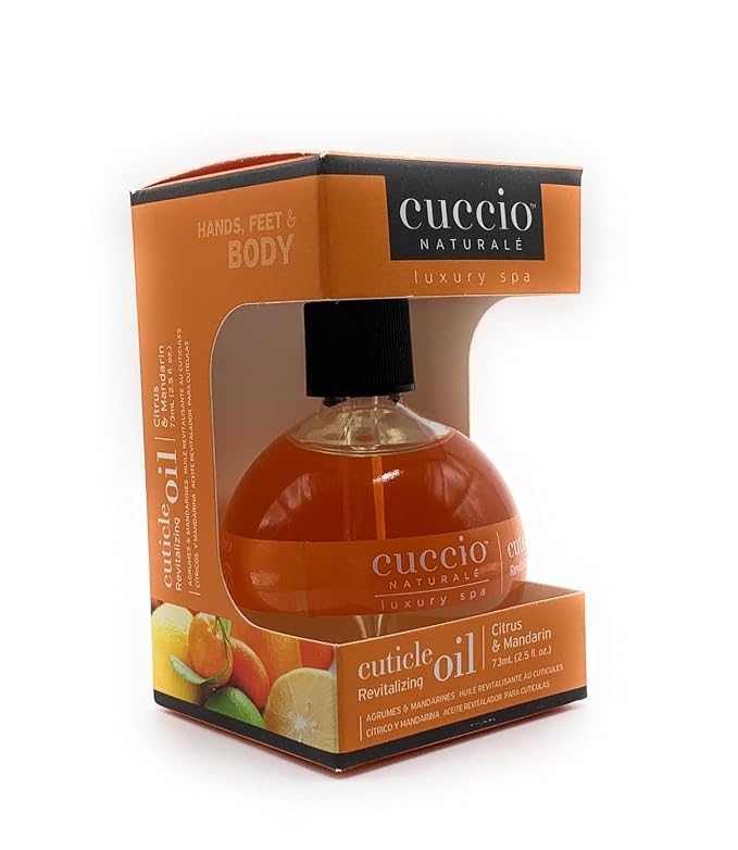 Cuccio Naturale Citrus & Mandarin Revitalizing Cuticle Oil, Lightweight Fast-Absorbing Hydrating Nail & Cuticle Conditioner, Cold-Pressed Oils + Vitamin E, 2.30 Fl Oz