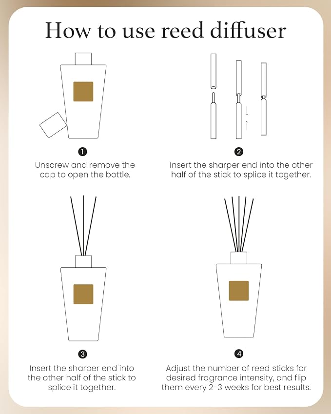 M&SENSE Roasted Coffee Reed Diffuser Set - 8.79fl oz Home Fragrance Non-Toxic Reed Diffuser for Home, Long Lasting Air Freshner Gifts for Bathroom Bedroom Fragrance Decor