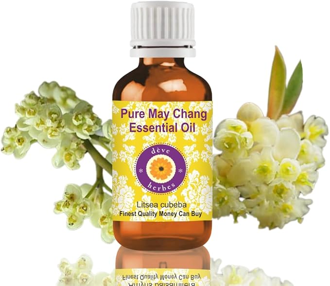 dève herbes May Chang Essential Oil (Litsea cubeba) Pure | Non-Sticky | Non-Greasy | Lightweight | Men & Women | All Skin Types | Steam Distilled 15ml (0.5 oz)
