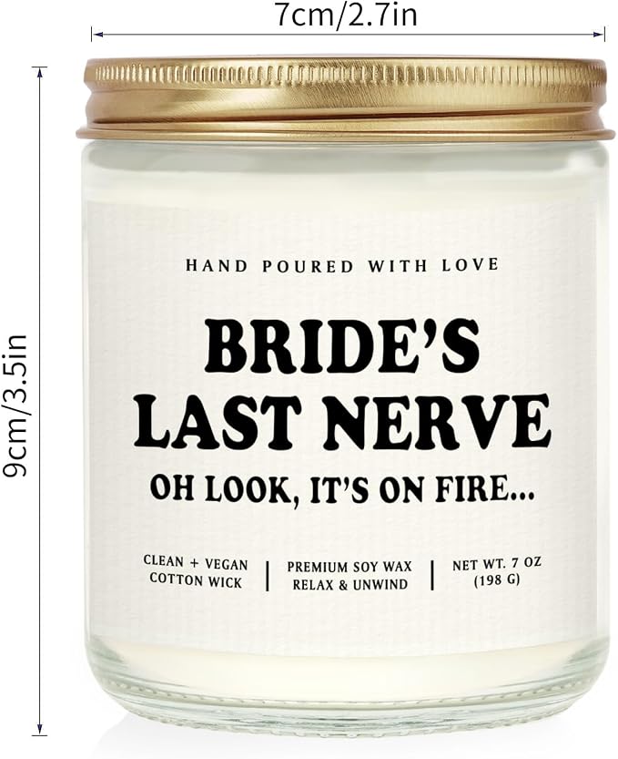 Niyewsor Funny Bride Gifts, Bridal Shower&Bachelorette Gifts for Bride, Handmade Lavender Scented Candle, Brides to Be, Engagement, Wedding Gift, 7oz, Soy Wax